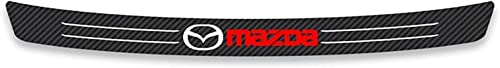 JIGMOD Auto Kohlefaser Ladekantenschutz Aufkleber für Mazda 2 3 5 6 M2-M6 CX-5 CX-7 CX-9 MX-5, Heckschutzplatte Kofferraum Kantenschutz Zubehör Auto Innen Zubehör Kratzschutz,B Black