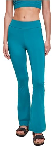 Urban Classics Damen Leggings Ladies Recycled High Waist Flared Leggings watergreen XS