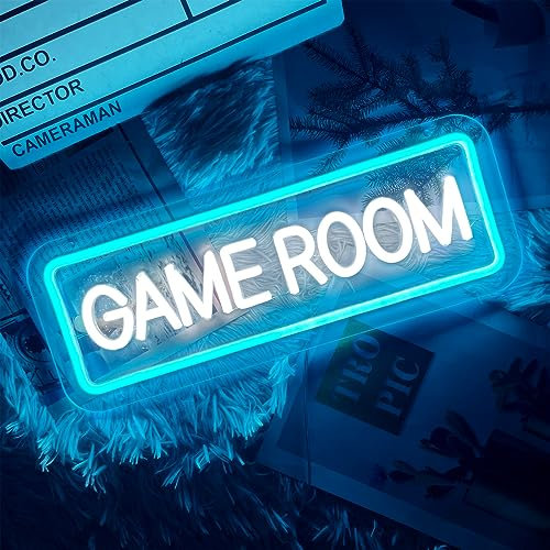 Game Room Neon Sign for Game Wall Decor Led Neon Light with USB Powered Teen Boy Children Bedroom Bar Party Gaming Room Accessories and Decor Neon Signs Custom, 15.7 x 5.9 Inch