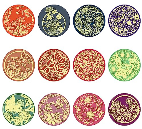 craspire 120 Stück Schmetterling-Goldfolien-Aufkleber, 12 Stile, Frühlingsblumen, Blumenmuster, Runde Etiketten, Selbstklebende, Geprägte Siegel Für Weihnachtsumschläge, Hochzeit, Medaillendekoration