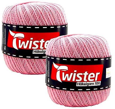 Twister Häkelgarn rosa Handstrickgarn Baumwollgarn 2x100g