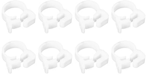 sourcing map Double Gripping Nylon Hose Clamps, 8pcs 12.3-13.5mm Adjustable Double Snap Grip Plastic Hose Clamp for Fuel Line Hoses Plumbing