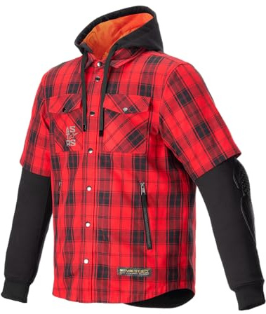 Alpinestars Motorradjacke MO.ST.EQ Tartan Shirt, FLAME RED BLACK, 3XL | Bequeme Passform