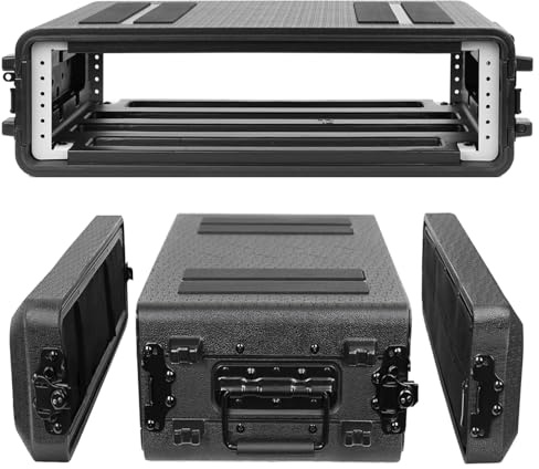 Diandian Stackable 19 2U Rack Case - Flach 260mm 10.25 Tiefe, Abnehmbar, Schwarz, PL-2U260D