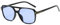 JCTAIFOO Mode Rechteckige Sonnenbrille Herren Damen, Vintage 70er Quadratisch Brille, Retro Oval Sonnenbrille Schwarz/Blau