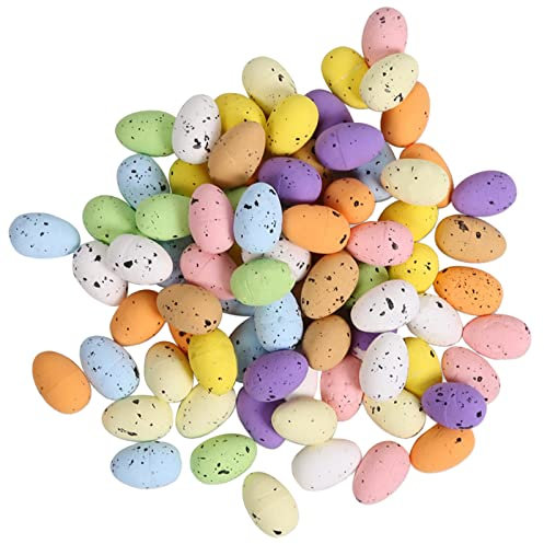ROYIYI 100PCS Oeufs Mousse de Pâques Multicolores Easter Décoration de Pâques Mini Les Oeufs de Pâques Ornements de Jardin Bricolage Decoration Oeuf de Paques Cadeau Fête Pâques