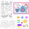 INFUNLY 3pcs Tea Cup Stamp and Dies Flower Cutting Dies Teapot Clear Stamp for Card Making Teacup Saucer Cutting Stencil Heart Book Metal Die Cut Stencils for DIY Scrapbooking Journaling Craft