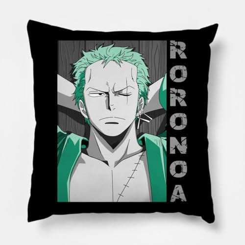CRAFT MANIACS ONE Piece Roronoa Zoro 16 * 16 Pillow with Cover | UBER Cool Merch for ONE Piece Anime Lovers