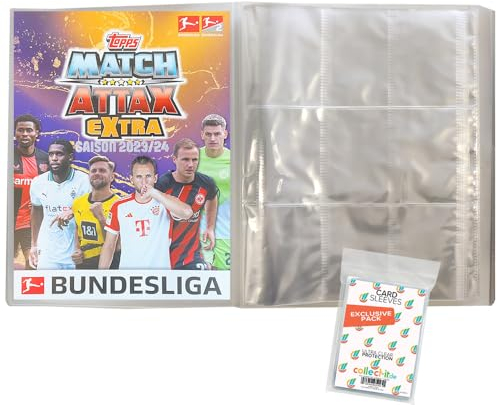 Bundle mit Topps Match Attax Bundesliga/Match Attax Extra- 2023/24-1 Leere Sammelmappe + Exklusive Collect-it Hüllen (2023/24 EXTRA)