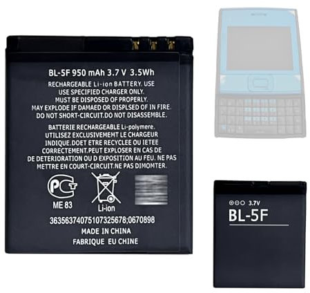HIGHAKKU Replacement Battery BL-5F Compatible with No-Kia X5-01, N96, N95, E65 & Others 6210 6290 6710