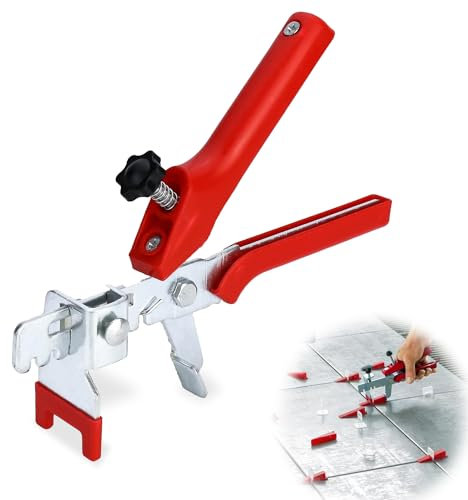 Pinze Pavimento Piastrellisti, Sistema di livellamento delle piastrelle,Kit Sistema di Livellamento per Piastrelle, Per Piastrelle da Parete e da Pavimento,Strumento di misura di installazione(rosso)