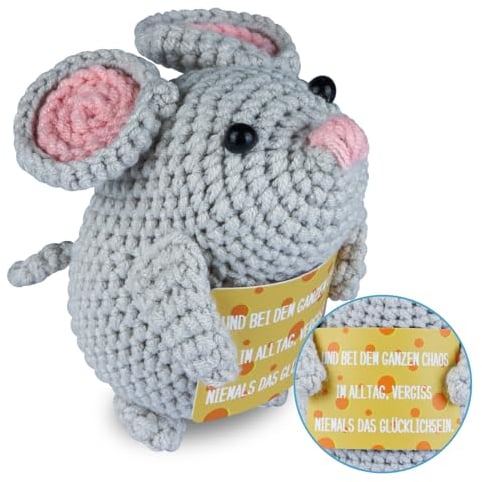 WenmthG Glücksbringer Pocket Hug Maus, Positive kartoffel deutsch - Ersatz, Mutmacher Geschenk, Gute Besserung Geschenk, Glücksbringer Geschenk, Positive Geschenke Maus Puppe 1 St