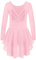 Arshiner Ballettkleidung Mädchen Kinder Baumwolle Tanzkleid Langarm Ballettkleid Rosa Ballett Trikot mit Tütü Ballerina Kleid 140/5-6 Jahre