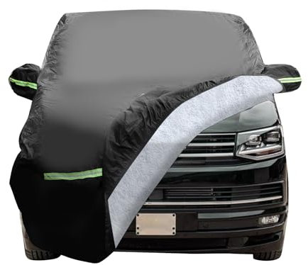 Autoabdeckung für VW T4 1995-2004, 210D Wasserdicht, Allwetter Winddicht Schneefest UV-Schutz Outdoor Indoor Fahrzeugspezifische Autoabdeckung 470 x 185 x 195 cm