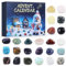 Adventskalender 2024 Kristalle, SOARFLY 24 Tage Weihnachtskalender Countdown Natürlicher Edelstein Gesteine und Mineralien, Adventskalender Kinder Weihnacht Geschenk für Geologie Enthusiasten, (B)