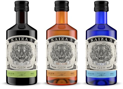 KAIZA 5 GIN Tasting Set – Deine südafrikanische Gin-Expedition | KAIZA 5 ORIGINAL, BLUE und ORANGE in 0,05 l - 43%