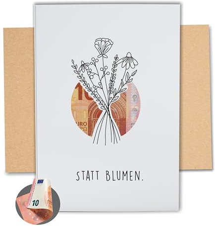 Lovely Cards - Kleines Dankeschön - Wunschgutschein - Geschenkverpackung Geburtstag - Verpackung für Geldgeschenke - Karte DIN A6