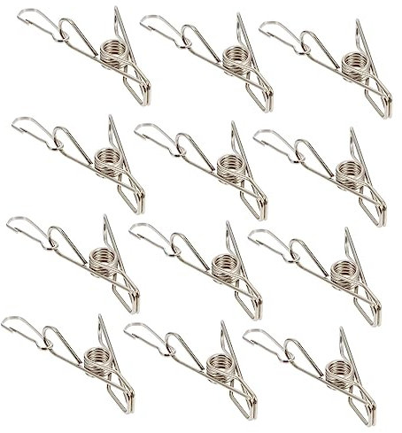 Ciieeo 20pcs Windproof Stainless Steel Clothespins Multi-function Laundry Clips for Clothes Office and Travel
