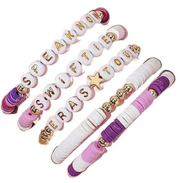 YUGSHNKFC Musikalbum inspiriertes Freundschaftsarmband-Set für Frauen und Mädchen, Polymer-Ton, Wie beschrieben.