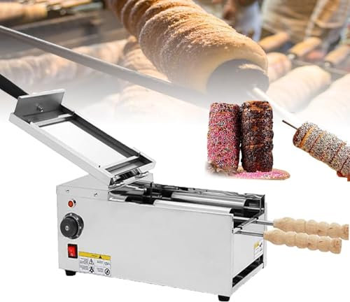DRYIC Four de Machine à gâteau de cheminée électrique,Machine à Griller pour Petits Pains de cheminée,1500WCommercial Cake Pop Roller Machine,Temp Adjust 50°C ~ 300°C, pour Restaurant