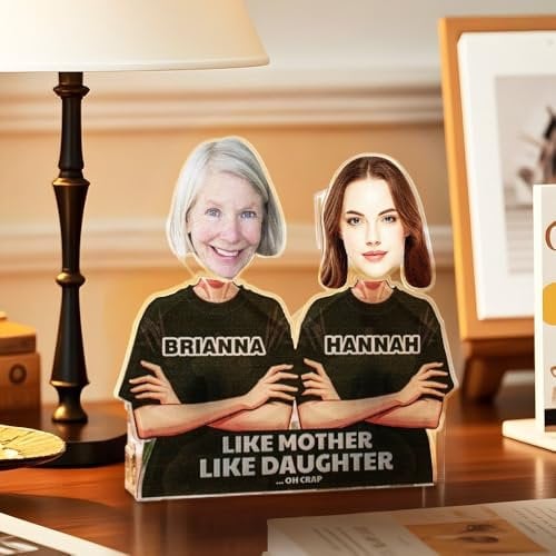 Personalisiertes Wackelfigur Auto mit Acryl Wackelkopf Figur Einzigartige Lustige Geschenke für Frauen Geschenk für Autoliebhaber Geburtstag Jubiläum Individuelles Auto-Deko (Mutter & Tochter)