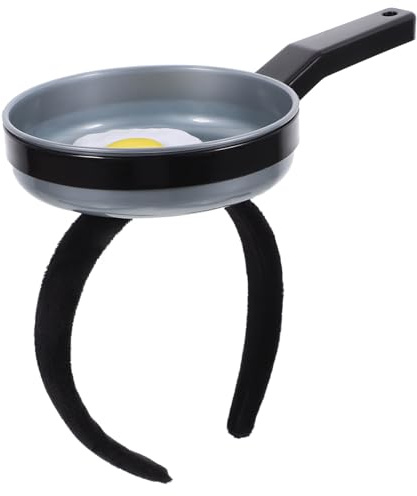 Alipis Funny Frying Pan Headband for Parties Unique Hair Hoop Quirky Photo Booth Prop Comfortable Accessory for Women