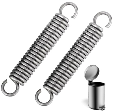 2 Stück Ersatz Spannfeder für Mülleimer, Edelstahl Zugfedern mit Haken Edelstahl Zugfeder Spannfeder 50 x 10 x 1,5 mm , für Tretmülleimer, Mülltrenner Fußpedal Zugfeder,Maximale Zugkraft 4 KG