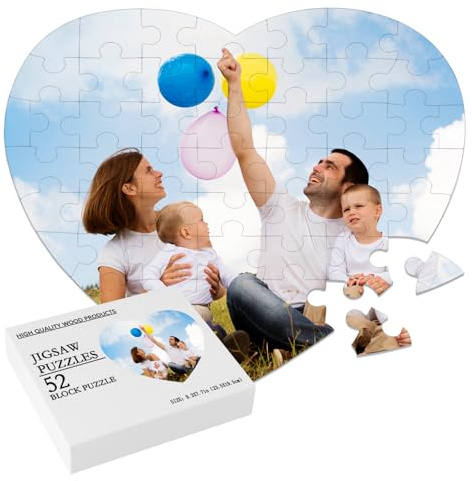 Personalisiertes Herzförmiges Puzzle mit eigenem Bild - 52 Teile