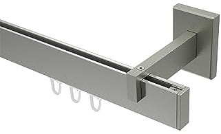 Interdeco eckige Innenlauf Gardinenstangen Edelstahl Optik Typ 10212819, 160 cm