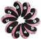 Andux Print Number Golf Iron Club Head Covers with Transparent Window 10pcs/Set Black/pink