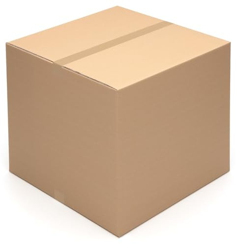 KK Verpackungen Versandkartons 600 x 600 x 600 mm Braun 2-wellig (Innenmaß 586 x 583 x 574 mm) | 1 Stück, Faltkartons Kartons für Versand als DHL Paket Hermes Paketklasse L DPD GLS Paketklasse XL