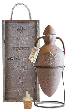 GARCÍA DE LA CRUZ - Organic Extra Virgin Olive Oil, Special Edition, Gift Box, Handmade Ceramic Jar, Sourced in Spain, Montes de Toledo, Amphora - 500 ml
