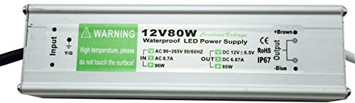 YXHL Transformador 80W LED Tira Módulo luces Conductor 12v Fuente de alimentación iluminación exterior impermeable Ac 90-265v iluminación transformador
