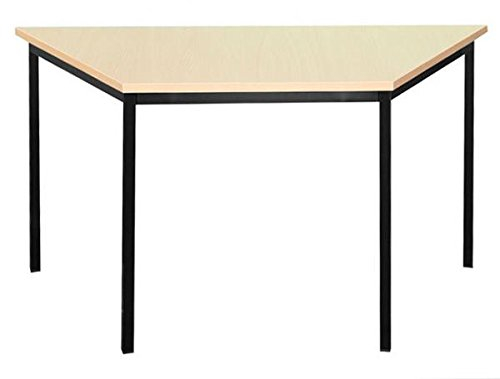 334032 Schreibtisch Profi Trapeztisch Besprechungstisch Büromöbel Konferenztisch Computertisch 160x80cm schwarz/Ahorn Dekor