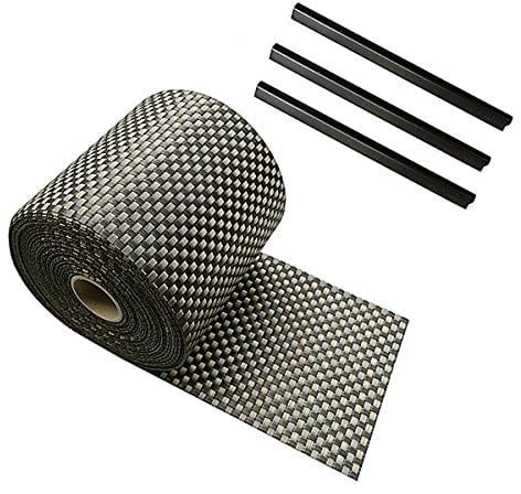 Ventanara® Zaun Sichtschutzstreifen PVC Rattan geflochten für Stabmattenzaun Braun 19 cm x 25 m inklusive 25 Befestigungsclips