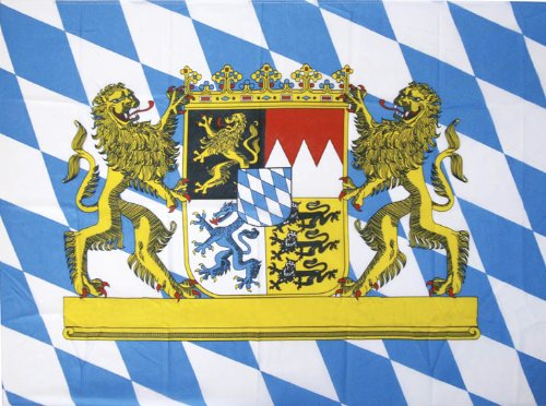 Fan-O-Menal Deko-Fahne - weiß-Blaue Rauten-Flagge - Bayern - Gr. ca. 150 x 90 cm - 07899