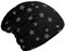 DonDon Mütze Damen Wintermütze Slouch Beanie gefüttert mit Stern Print schwarz