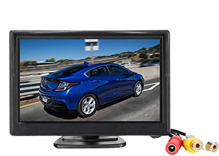 Padarsey 5 Inch TFT LCD Car Color Rear View Monitor Screen for Parking Rear View Backup Camera with 2 Optional Bracket(Suckers Mount and Normal Adhesive Stand)