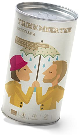 Trink Meer Tee REIZKLIMA - Bio-Kräutertee | Hocharomatischer Bio-Tee Mit Meersalz, Ingwer und Gewürzen | Loser Tee in Hübscher Dose | Geschenk | 90g
