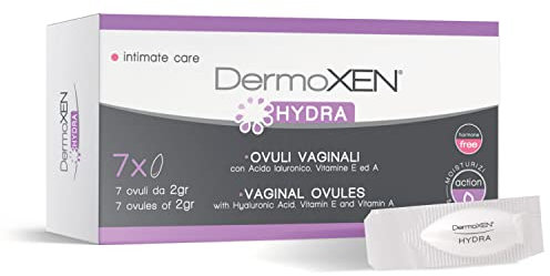 DermoXEN HYDRA Vaginalzäpfchen für scheide mit Hyaluronsäure - Milchsäurebakterien für scheide gegen vaginale Trockenheit, Brennen, Juckreiz und Irritation - Milchsäure zäpfchen in Wechseljahren-7St.