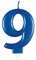 Dazzling Metallic Blue Number 9 Birthday Candle - Perfect Cake Topper for Unforgettable Milestones - 1 Pc