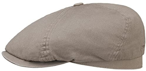 Stetson Cotton Twill Flatcap Herren - Aus 100% Baumwolle - Mit UV-Schutzfaktor 40+ - Gefüttert mit Baumwolle - Atmungsaktiv - Unifarben - Schirmmütze - Baumwollcap Frühjahr/Sommer Taupe XL (60-61 cm)