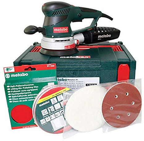 Metabo UK600129383 SXE 450 TT PRO Pack 350W 150MM 240V Random Orbit Disc Sander + MetaBOX 215 + Accessories