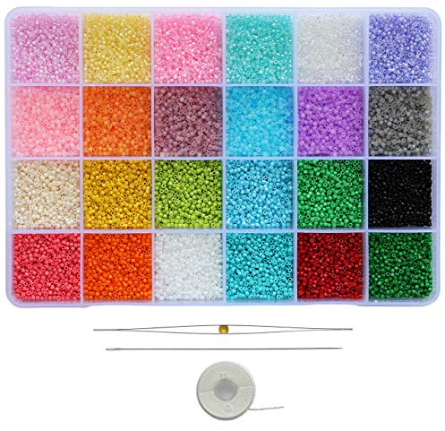 Bala&Fillic Größe einheitliche Glasperlen 12/0 kleine Handwerk Perlen für Herstellung Ohrring, 24000pcs in Box 2mm Rocailles Perlen für die Schmuckherstellung