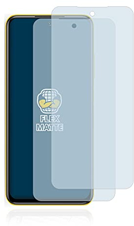 BROTECT Protector Pantalla Completa Mate para Xiaomi Poco M3 Pro 5G (2 Unidades) 3D Curvo Película Protectora