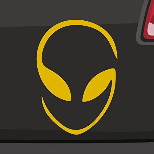 Alien Kopf Sticker -6 Größen 21 Farben- UFO Sterne Universum Marsmensch Weltraum