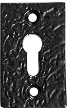 Hammer and Tongs - Rectangular Escutcheon Plate - W30mm x H50mm - Black