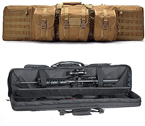 XVBVS Futteral Langwaffen Waffentasche, Waffenkoffer für Langwaffen, Pistolen- und Magazin-Aufbewahrungsrucksack, Waffentragetasche, Schießtaschen für Gewehre, Jagdgewehrkoffer- Brown||93cm