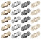 YINETTECH 20 Paar Umhang-Verschluss, Vintage-Glückswolken-Muster, zum Aufnähen, Druckknopfverschluss, Haken und Ösen, Cardigan-Clip für Kostümherstellung, 4 Farben, 29 x 13 mm, mehrfarbig