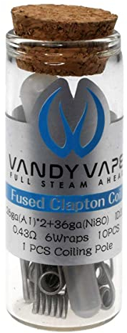 VandyVape Fused Clapton Coil, 26ga(A1)*2+36ga(Ni80), ohne Nikotin